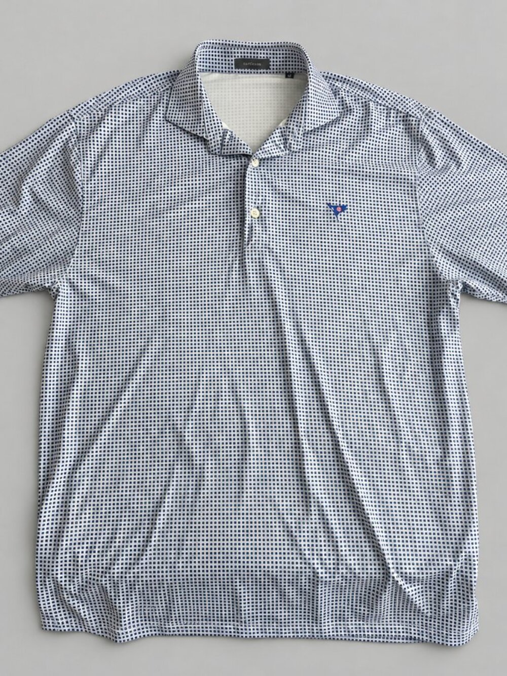 Turtleson Ocean Reef Club Golf Polo Men's M White Navy Geometric